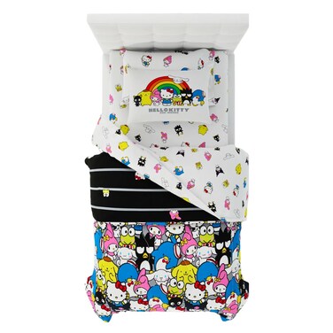 Franco Collectibles Hello Kitty &amp; Friends Bedding 5 Piece Super Soft Comforter and Sheet Set with Sham, Twin, (Official Licensed Product)