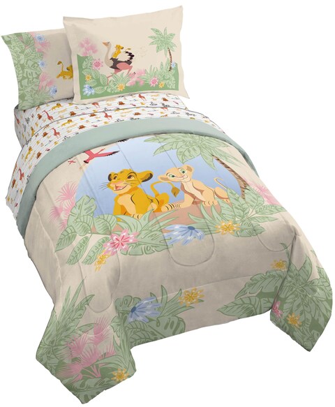 Disney Lion King Full Size Comforter Set - 7 Piece Simba and Nala Bedding Includes Sheet Set &amp; Pillow Covers - Super Soft Cozy Safari Bedding