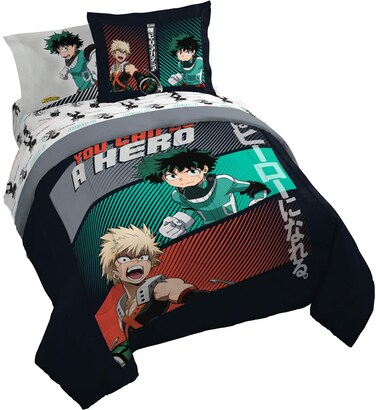 Jay Franco My Hero Academia Queen Size Comforter Set - 7 Piece Bedding Includes Sheet Set &amp; Pillow Covers - Super Soft Anime Bedding
