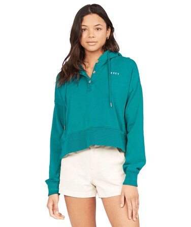 Roxy Time To Chill Pullover Hoodie (Teal Green (BSJ0), X-Large)