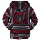 Authentic Mexican Baja Hoodie - Woven Pullover Sweater Jacket Raspberry