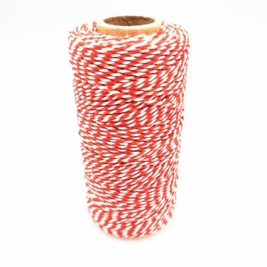 FQTANJU Cotton Bakers Twine Spool, 2 Ply, 100M /328ft (Red)