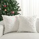 Lewondr Christmas Throw Pillow Cover 18x18, Set of 2 Super Soft Faux Fur Throw Pillow Covers Velvet 3D Snowflakes Embroidery Decorative Throw Pillowcase for Living Room Bed Couch Home Decor, White
