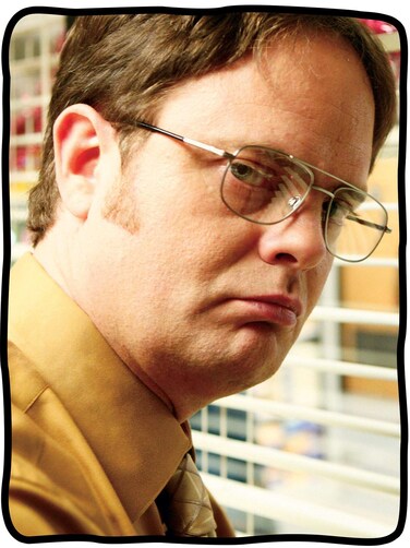 Seven Times Six The Office Big Face Dwight Schrute Blanket 46" X 60" Flannel Fleece Throw