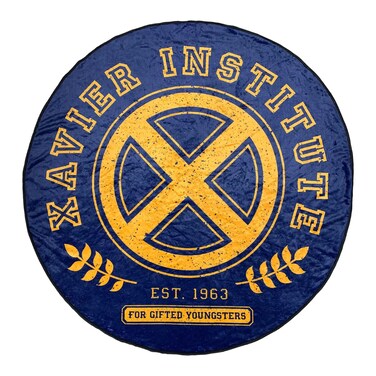 Marvel X-Men Xavier Institute Round Fleece Throw Blanket - Soft and Cozy for X-Men Fans 54 X 54 Inches