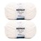 Bernat Blanket Extra Chunky Chenile Acrylic Yarn - 300g/10.5oz (Pack of 2) #7 Jumbo Heavyweight Yarn for Knitting &amp; Crocheting, Amigurumi, Thick Blankets (Vintage White, 97 Yards), 16102727042P02