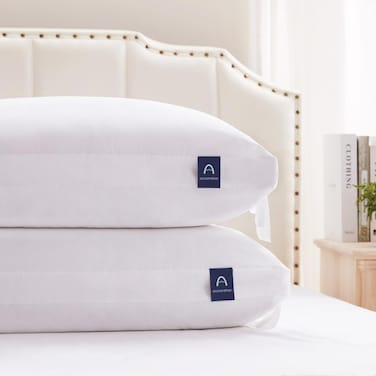 ACCURATEX Pillows King Size Set of 2, Hybrid Shredded Memory Foam Pillow[Adjustable Loft], Fluffy Down Alternative Fill Removable Cotton Cover, Firm Supportive Pillow for Side Back Sleepers