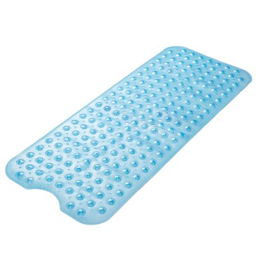 AmazerBath Bathtub Mat Non Slip, Bath Mat for Tub 40 x 16 Inches Full Size, Non Slip Shower Mats with Suction Cups and Drain Holes, Shower Stall Mats for Elderly &amp; Kids, Clear Blue