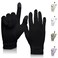 Pure Silk Glove Liners   Soft &amp; Comfortable   Inner Thermal Touchscreen Gloves   Natural Wear   Unisex   Wash Bag Included (Jet Black, Large)