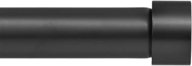 Ivilon Drapery Window Curtain Rod - End Cap Style Design 1 Inch Pole. 72 to 144 Inch Color Black