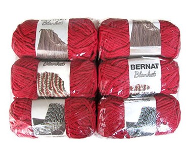 Bernat Blanket Yarn, 5.3oz, 6-Pack (Cranberry)