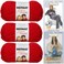 Bernat Softee Chunky Yarn Bundle Super Bulky No. 6, 3 Skeins Berry Red 28705