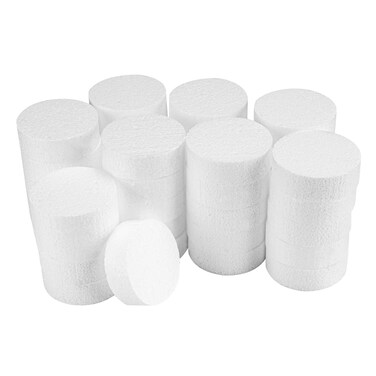 FFchuanhe 3 Inch 40-Pack Foam Circles for Crafts (1" Thick), Polystyrene Round Foam Disc for DIY Projects, Cakes and Decorations, Sculpture, Modeling, Arts and Crafts Supplies.(White)