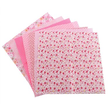 Cotton Craft Fabric Bundle Quilting Sewing DIY Assorted Pre-Cut Fabric Sheets for Craft Patchwork 7pcs of 9.8"(25x25)