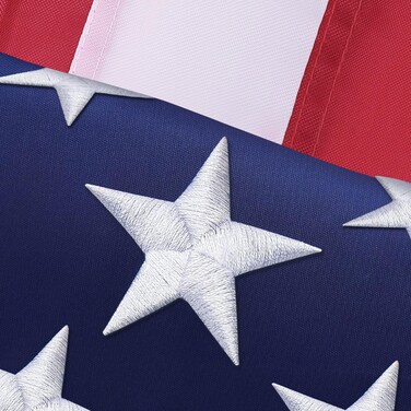 American Flag 4X6 FT Outdoor 100% in USA - American Flags for Outside 4X6, US Flag 4x6 Heavy Duty Outdoor with Luxury Embroidered Stars, Brass Grommets and Sewn Stripes - Deluxe American Flag 4x6 FT