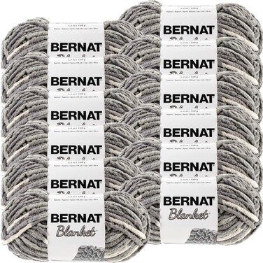 Bernat Blanket Yarn-12/Pk-Silver, 12/Pk, Silver Steel 12 Pack