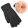 Women's Winter Warm Touch Screen Gloves Womens Thermal Black Cable Knit Wool Fleece Lined Touchscreen Texting Mittens for Cold Weather