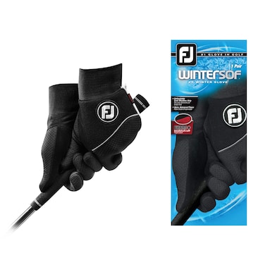 FootJoy Men's WinterSof Pair Golf Glove Black X-Large, Pair