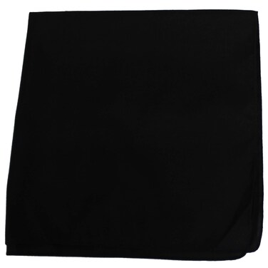 Mechaly Polyester Sewn Edges XL Solid Bandana - 27 x 27 Inches - 5 Pack (Black)