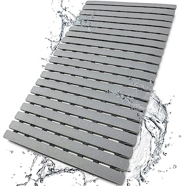 BEMISO Shower Mat Non Slip Bathtub Mat with Suction Cups and Drain Holes 27.5 x15.7 Inch Bath Mat for Tub &amp; Shower.Easy Dry,Easy to Cut,Eco-Friendly