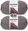 Bernat Blanket Yarn - Big Ball (10.5 oz) - 2 Pack with Pattern Cards in Color (Dark Grey)