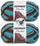 Bernat Blanket Yarn - Big Ball (10.5 oz) - 2 Pack with Pattern Cards in Color (Mallard Wood)