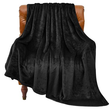 BEDELITE Fleece Blanket Black Throw Blankets for Couch &amp; Bed, Luxury Plush Cozy Fuzzy Blanket 50x60 inches, Super Soft Warm Lightweight Throw Blanket for Travel Camping