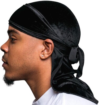 Veeta Superior Velvet Durag - Soft Velvet Durags for Men &amp; Women, Long Double Wide Straps, Silky Durag Liner, Triple Stitched