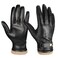 OZERO Mens Winter Gloves Genuine Nappa Leather Soft Warm Wool Lining Phone Texting Touchscreen Glove - Thermal Gifts for Husband or Dad Black Large