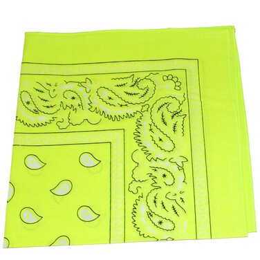Mechaly Paisley 100% Cotton Bandanas (Neon Yellow)