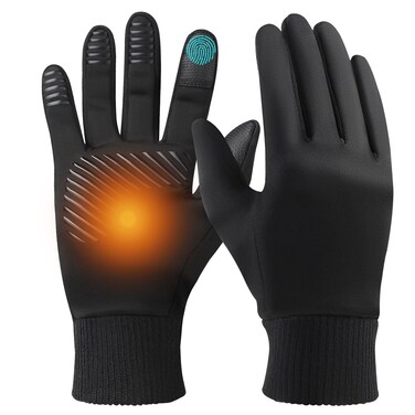 LOUXPERT Winter Waterproof Gloves for Women: Water Proof Touch Screen Gloves for Men Running Hiking, Cold Weather Touchscreen Gloves for Phone Texting, Warm Snow Water Resistant Thermal Gloves Black