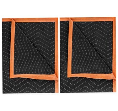 Large Moving Blankets 80 * 72in Heavy Duty Packing Blankets for Furniture Moving Shipping Wrapping Quilted Furniture Pads for Moving, Padded Mover Blankets (Black) 2pack
