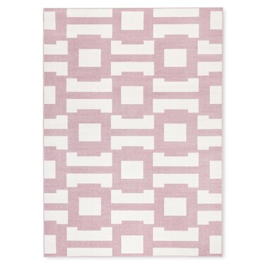 Tommy Bahama Isla Coastal Geo Indoor Outdoor Area Rug, Geometric Modern Design, UV Fade Resistant, Purple/Ivory, 3'11"x5'2