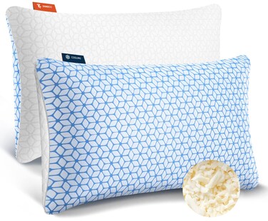 Love Attitude Shredded Memory Foam Pillows King Size Set of 2, Cooling Pillow Firm and Soft Adjustable for Side Back Stomach Sleepers