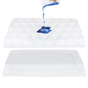 Pack and Play Mattress Pad Sheets Cover Waterproof, Soft Quilted Pack and Play Protector, 27" X 39" Fit Graco Pamo Babe Pack and Play Mattress Pad, Baby Portable Mini Cribs and Foldable Mattresses Pad