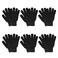 SILEDGN 6 Pairs Winter Gloves for Women Men's Warm Knit Gloves for Clod Weather Thermal Stretchy Thin Magic Glove for Driving Running Hiking, Black