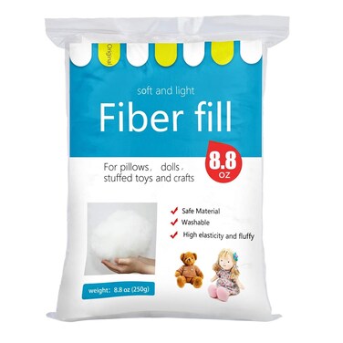 BUTUZE Polyester Premium Fiber Fill, High Resilience Fiber, Stuffing for Small Dolls Part Pillow Comforter DIY, 250g/8.8oz, Recyclable