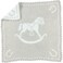 Barefoot Dreams CozyChic Scalloped Baby Receiving Blanket - Stone &amp; Rocking Horse,Stone &amp; White,30x32,CozyChic Scalloped Receiving Blanket