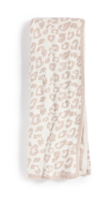 Barefoot Dreams Women's CozyChic Barefoot In The Wild Throw, Cream/Stone, Off White, Print, One Size