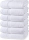 Utopia Towels 6 Piece Premium Hand Towels Set, (16 x 28 inches) 100% Ring Spun Cotton, Lightweight and Highly Absorbent Towels for Bathroom, Travel, Camp, Hotel, and Spa (White)