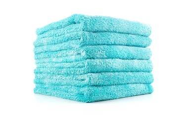 The Rag Company - Eagle Edgeless 450 (6-Pack) Professional Korean 70/30 Blend Super Plush Microfiber Detailing Buffing Polishing Drying Towels for Cars 16x16 in, Teal Blue