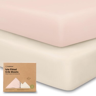 2-Pack Crib Sheets for Boys, Girls - Viscose Derived from Bamboo Fitted Crib Sheet, Baby Crib Sheets Neutral, Crib Mattress Sheet, Toddler Bed Sheets, Baby Sheets for Crib Fitted Sheets (Cameo)