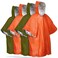 FosPower Emergency Rain Poncho [4 Pack] [Retains 90% Body Heat] Reusable Weather Resistant Raincoat for Men, Women, Adults, Camping, Hiking, Emergency Supplies &amp; Survival Kits (Green + Orange)
