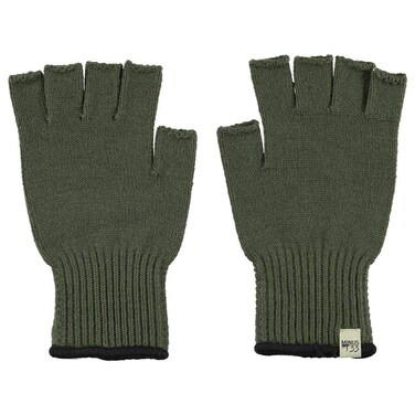 Minus33 Merino Wool Fingerless Gloves - Warm Knitted Gloves - Hunting Gloves - Half Finger Gloves - Olive Drab Large