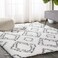 JONATHAN Y ALA101A-4 Beni Moroccan Style Diamond Shag Indoor Area-Rug Bohemian Glam Easy-Cleaning High Traffic Bedroom Kitchen Living Room Non Shedding, 4 X 6, Ivory,Dark Gray