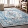 JONATHAN Y MDP202A-3 Modern Boho Vintage Medallion Cream/Blue 3 ft. x 5 ft. Area Rug Bohemian, Vintage, Traditional, Perfect for Home, Living Room, Kitchen, Bedroom