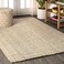 JONATHAN Y NFR103A-3 Hiro Hand Woven Chunky Jute Indoor Area -Rug Bohemian Farmhouse Easy -Cleaning Bedroom Kitchen Living Room Non Shedding, 3 X 5, Ivory