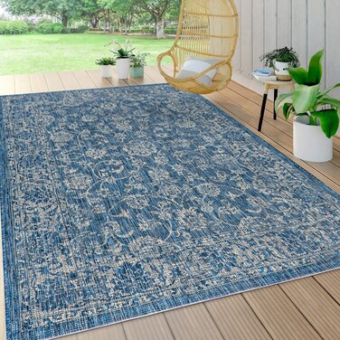 JONATHAN Y SMB100B-5 Tela Bohemian Textured Weave Floral Indoor/Outdoor Navy/Gray 5 ft. x 8 ft. Area-Rug, Coastal,Easy-Cleaning,HighTraffic,LivingRoom,Backyard, Non Shedding