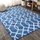 JONATHAN Y MOH104B-3 Asilah Ogee Fretwork Indoor Area-Rug Bohemian Contemporary Modern Geometric Easy-Cleaning Bedroom Kitchen Living Room Non Shedding, 3 X 5, Blue,Gray