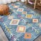 JONATHAN Y MOH105A-8 Tribal Love Geometric Indoor Area-Rug Bohemian Casual Country Easy-Cleaning Bedroom Kitchen Living Room Non Shedding, 8 X 10, Dark Blue,Multi